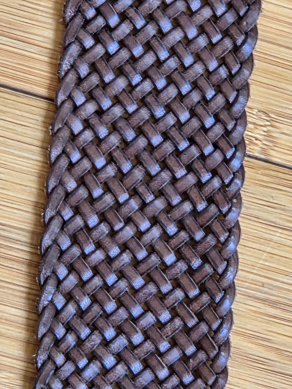 Banana Republic Leather Chocolate Brown Wide Braided Belt M Leather Buckle - Picture 10 of 16